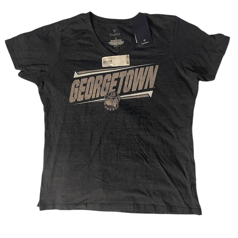 Georgetown Hoyas Ladies Double Bar Ladies V-neck Triblend -Bavy Blue